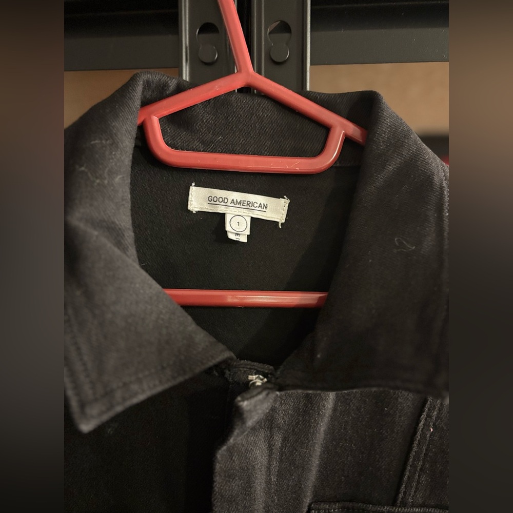 Good American fit for success black denim jumpsuit - Picture 3 of 14
